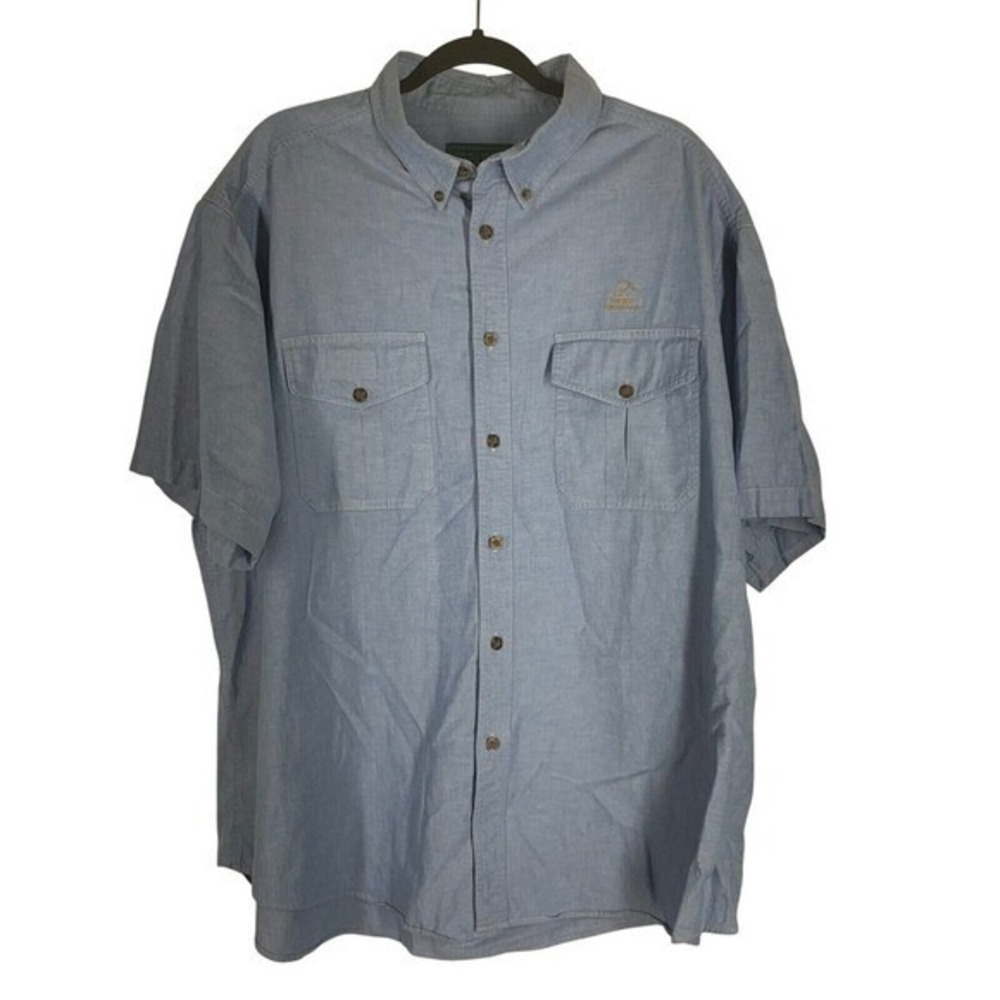Woolrich Ducks Unlimited Shirt Mens 2XL Chambray Hunting Outdoors Vintage